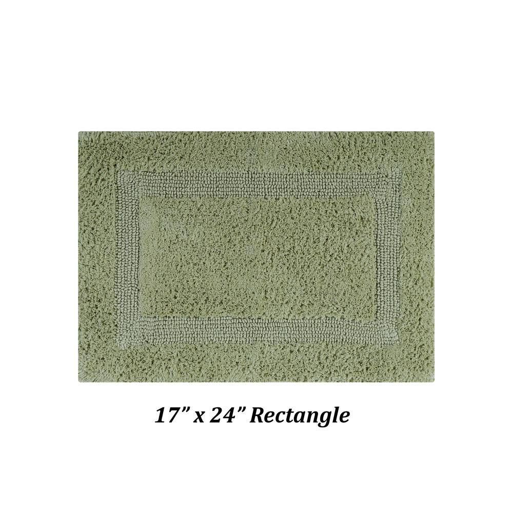 Lux Sage 100% Cotton Tufted Reversible Bath Rug Set