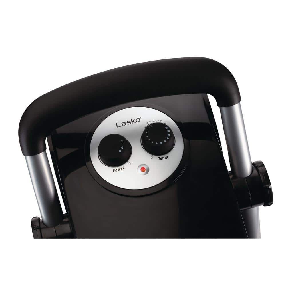Black Ceramic Electric Utility Heater with Thermostat and Auto Shut-off