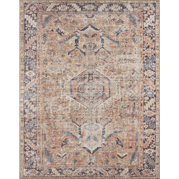 Tayse Rugs Parker Persian Rust 5 ft. x 7 ft. Machine Washable Indoor Area Rug