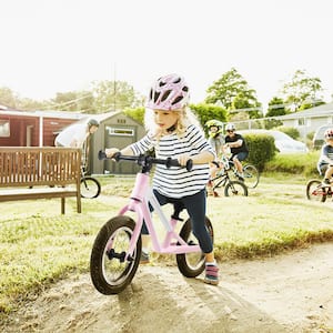 12 in. Toddler Balance Bike with Rubber Foam Tires and Adjustable Seat in Pink