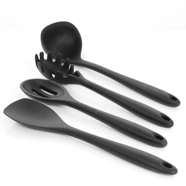 LONOVE Silicone Cooking Utensil Set,14pcs Silicone Cooking Kitchen Utensils  Set, Non-stick Heat Resistant - Best Kitchen Cookware with Stainless Steel  Handle (Black) 