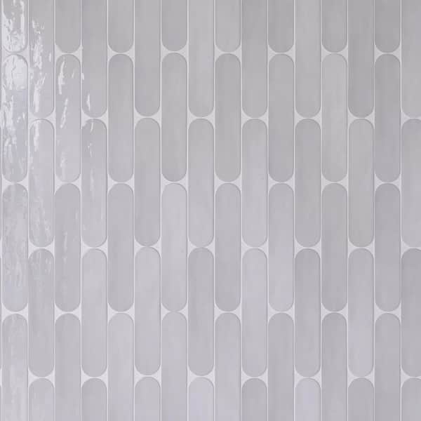 MOLOVO Metropolitan Cielo 1.97 in. x 9.85 in. Polished Ceramic Subway Tile Sample