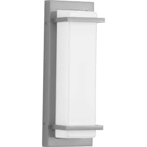 Z 1080 LED Collection 1 Light Brushed Nickel White Acrylic Shade Modern Outdoor Small Wall Sconce Light