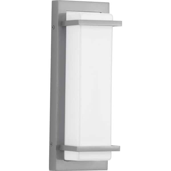 Progress Lighting Z 1080 LED Collection 1 Light Brushed Nickel White Acrylic Shade Modern Outdoor Small Wall Sconce Light