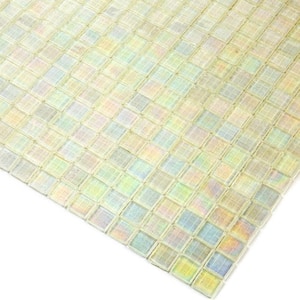 Skosh Glossy Rainbow White 11.6 in. x 11.6 in. Glass Mosaic Wall and Floor Tile (18.69 sq. ft./case) (20-pack)