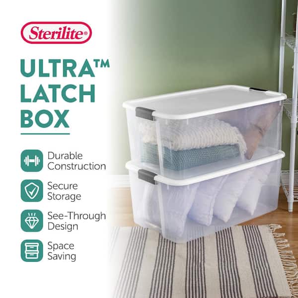 116 Qt. Ultra-Latching Storage Bin Box Container, Clear (16-Pack)