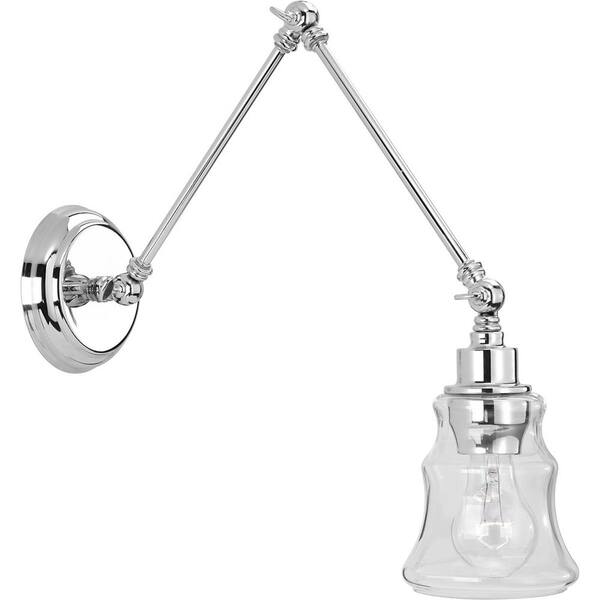 Progress Lighting March Collection 1-Light Polished Nickel Wall Sconce 