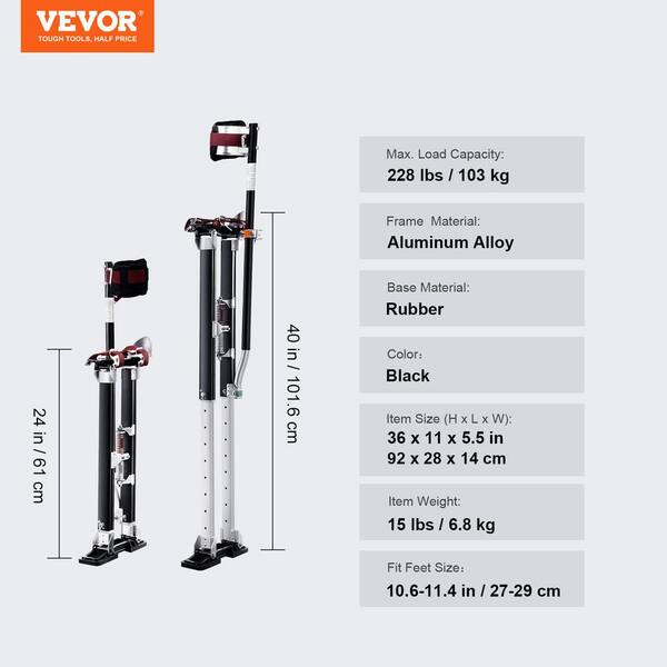 VEVOR 24-in to 40-in Aluminum Drywall Stilts