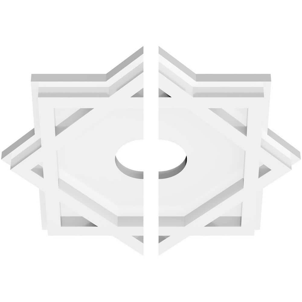 Axel White PVC Contemporary Ceiling Medallion, 10-inch Diameter