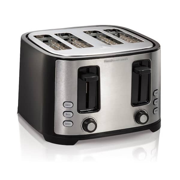 Hamilton Beach 1400-Watt 4-Slice Black and Stainless Steel Wide Slot Toaster