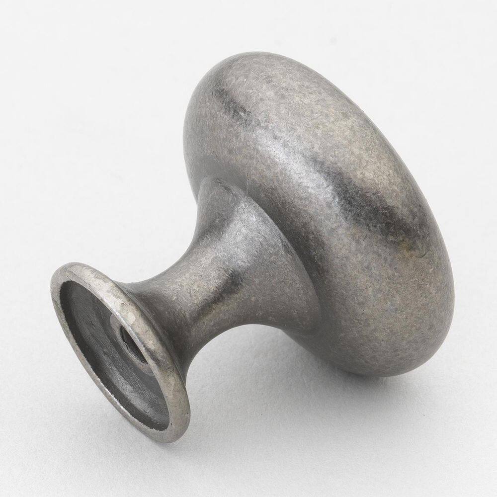 Weathered Nickel Round Cabinet Knob with Mounting Hardware
