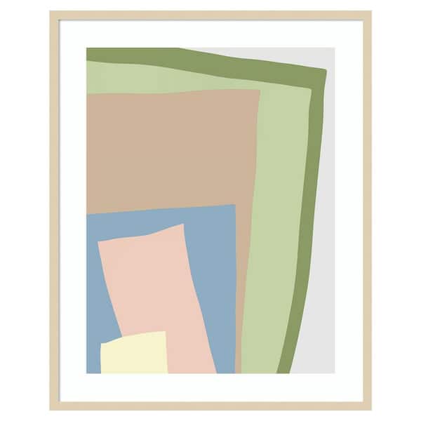 Amanti Art Blue Cut Out I by J:L Design 33 in. W x 41 in. H. Wood Framed Wall Art Print Framed in Brown