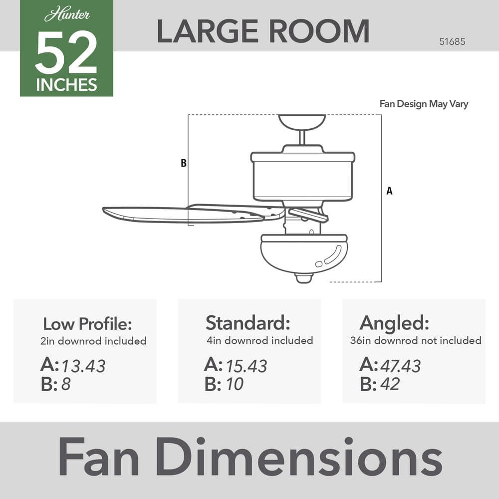 52" Matte Silver 6-Blade Ceiling Fan with LED Light and Remote