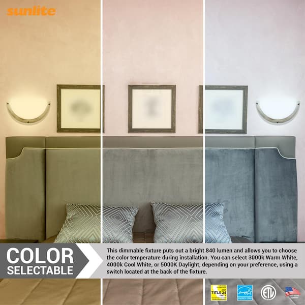 Sunlite Half Moon 1-Light Brushed Nickel Integrated LED