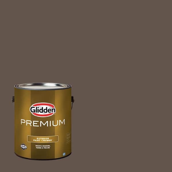 Glidden Premium 1 gal. PPG1076-7 Ground Coffee Satin Exterior Latex Paint