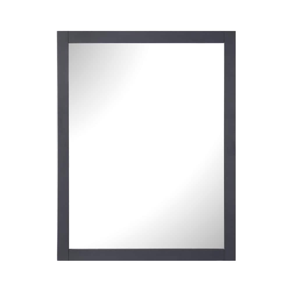Tahoe Classic Dark Charcoal Solid Wood 28" x 36" Rectangular Wall Mirror