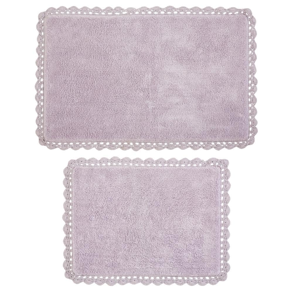 Chesapeake Crochet 2-Pieces Lavender Bath Rug ( 21 in. x 34 in. & 17 in. x 