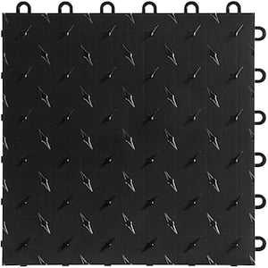 12 in. W x 12 in. L Jet Black Diamondtrax Home Modular Polypropylene Flooring (50-Tile/Pack) (50 sq. ft.)
