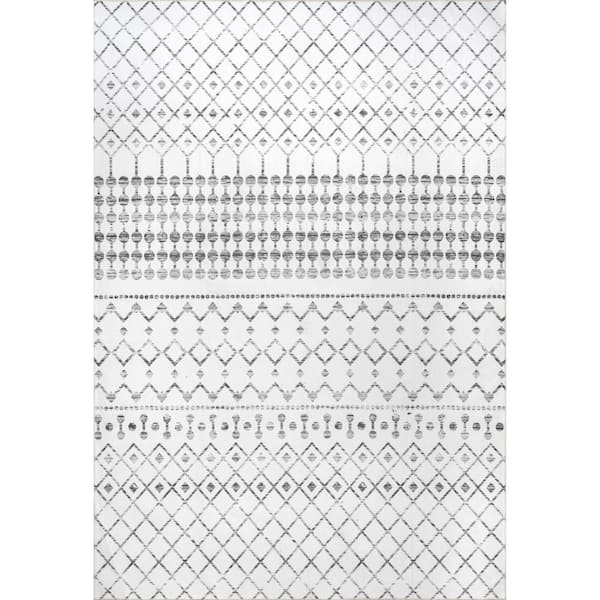 nuLOOM Moroccan Grey 3 ft. x 5 ft. Blythe Machine Washable Indoor Area Rug