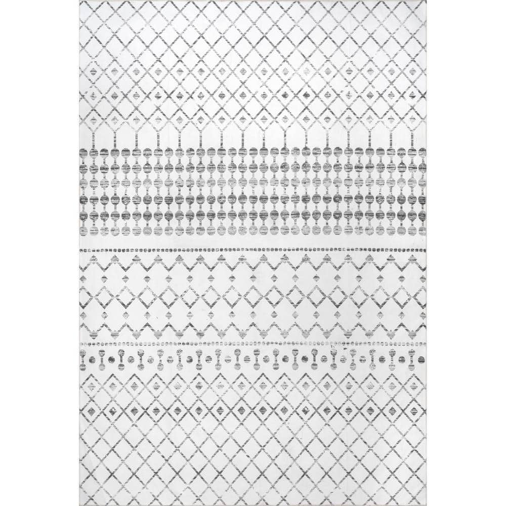 Eco-Friendly Gray Synthetic 8' x 10' Easy-Care Area Rug