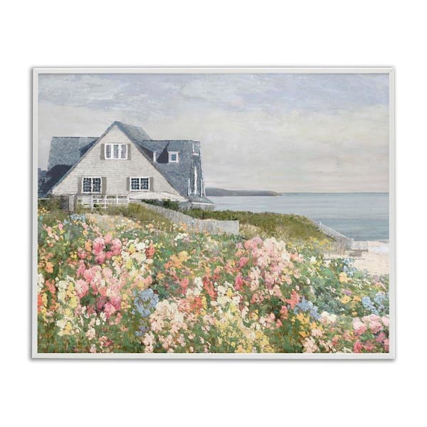 Coastal Cottage Meadow by Amber Sterling White Framed Nature Giclee Art Print 16 in. x 20 in.