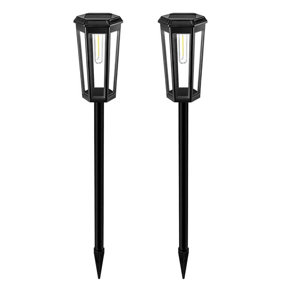 Black LED Weather Resistant Path Light, Solar powered Outdoor Pathway Light