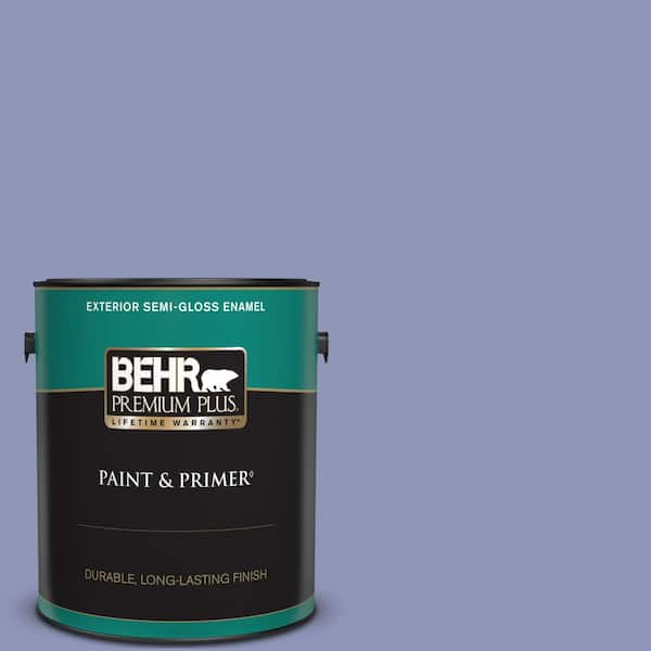 BEHR PREMIUM PLUS 1 gal. #BIC-20 Lively Lilac Semi-Gloss Enamel Exterior Paint & Primer