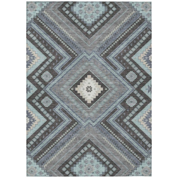 Addison Rugs Chantille Machine Washable Indoor/Outdoor Abstract ACN1010 Pewter 3 ft. x 5 ft. Area Rug