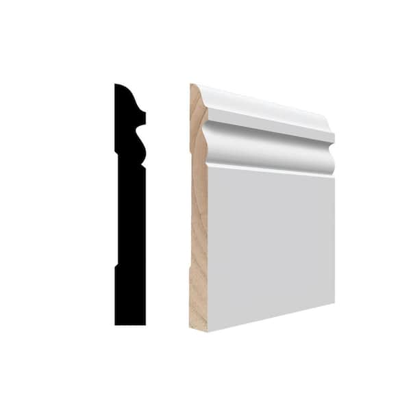 RMB 4180 9/16 in. D x 4 1/4 in. W x 96in. L Primed Finger-Joined Pine Baseboard 1-pcs 8 Ft Total