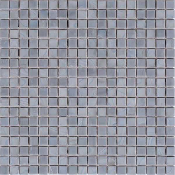 Apollo Tile Skosh 4 in. x 6 in. Glossy Metal Gray Glass Mosaic Uniform square Wall & Floor Sample Tile (0.13 sq. ft./Piece) (1-Pack)