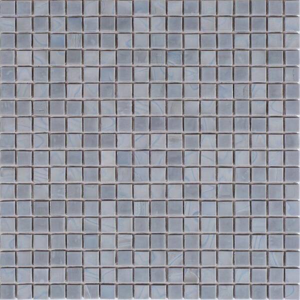 Apollo Tile Skosh Glossy Metal Gray 11.6 in. x 11.6 in. Glass Mosaic ...