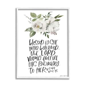Blessed Is Who Believed Proverb Luke 1:45 By Valerie Wieners Framed Print Religious Texturized Art 16 in. x 20 in.