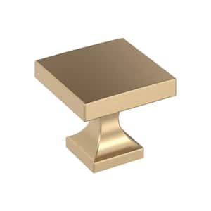 Pedestal 1-1/16 in. (27 mm) Length Champagne Bronze Square Cabinet Knob (10-Pack)