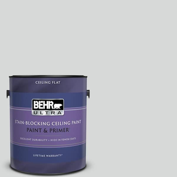 BEHR ULTRA 1 gal. #MQ3-25 Gray Shimmer Ceiling Flat Interior Paint and Primer