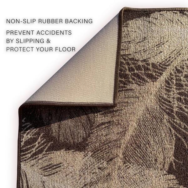 Feather Geometric Brown 26 in. W X 15 ft.L Runner Rug/Stair Runner 33 sq. ft.