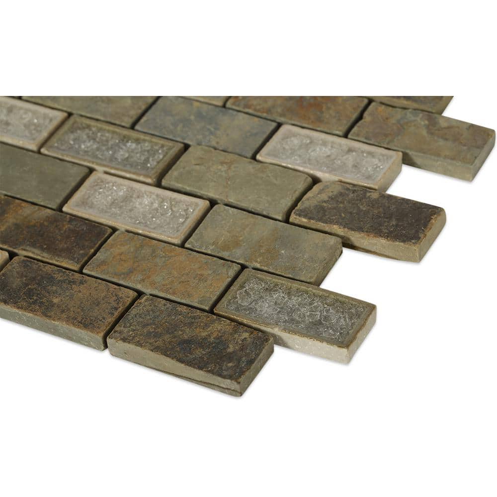 Cream Stone Look Brick Joint Mosaic Wall Tile
