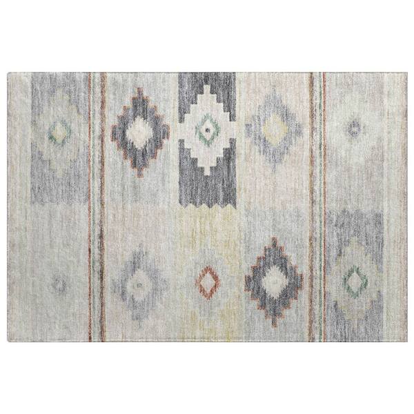Dream Shag Premium Machine Washable Abstract ADS176 Gray 3 ft. x 4 ft. Area Rug