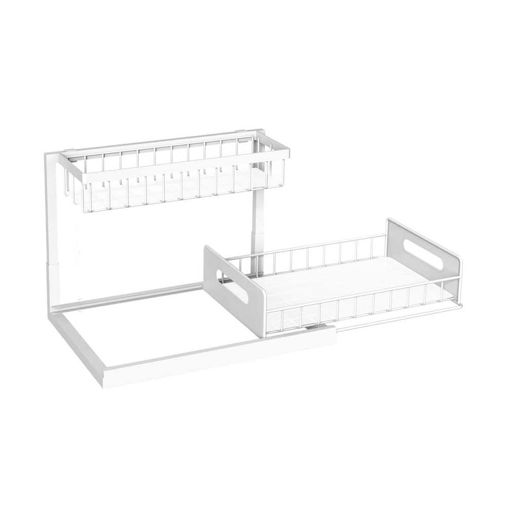 2 Tier Slide Out Sink Shelf Cabinet Storage Shelves, Under Sink Organizer for Kitchen Bathroom, White, 2 Pack price history on PriceWatchPro