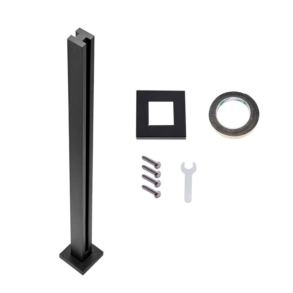Glass Clamp 41.34 in. H x 4.13 in. W Black Glass Railing Bracket 304 Stainless Steel Stair Railing Kit price history on PriceWatchPro
