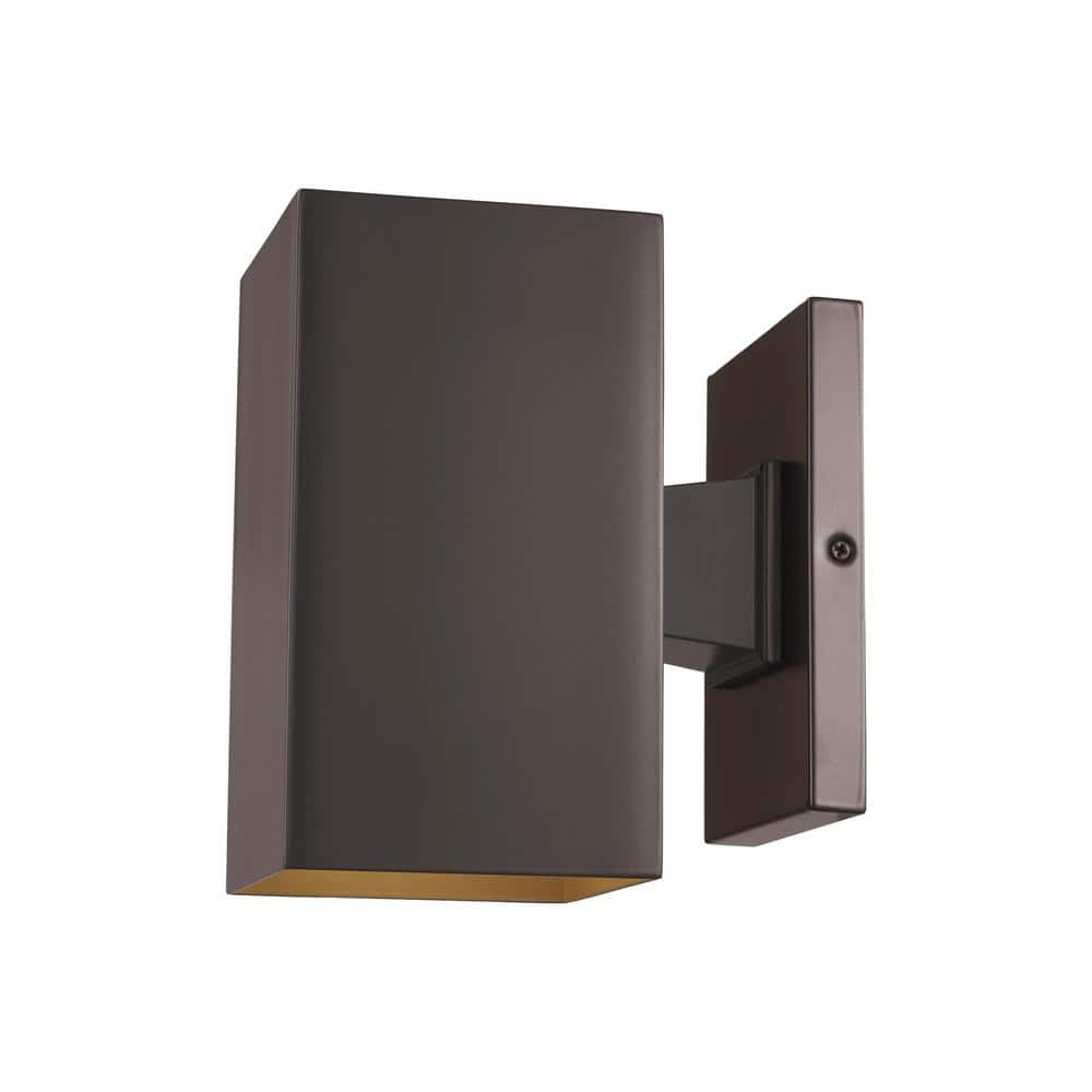 Bronze Rectangular Direct Wired Outdoor Lantern Sconce