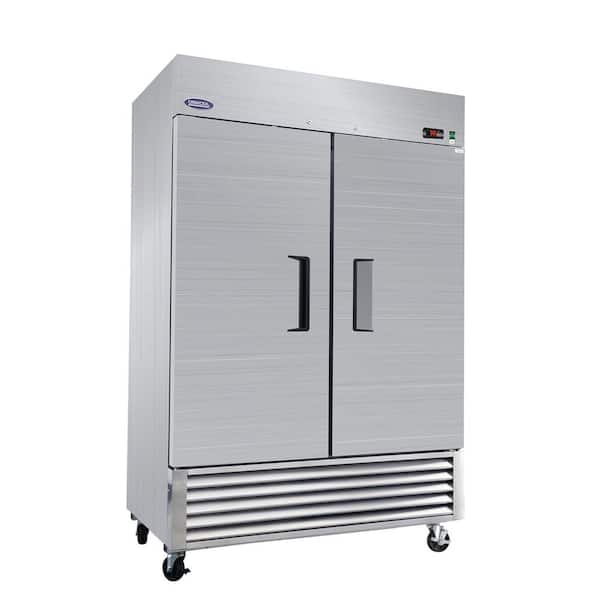 Biscayne Bay 54 in. 49 cu. ft. Commercial Reach in Upright Refrigerator in Stainless Steel with 2-Solid Door, ETL Approved