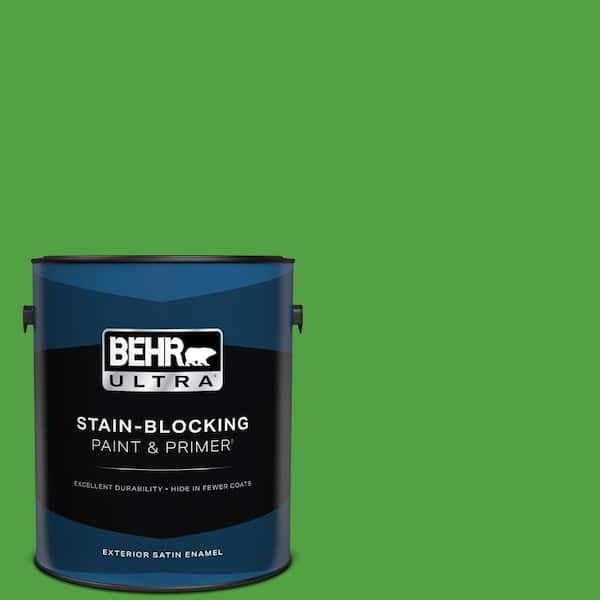 BEHR ULTRA 1 gal. #S-G-440 Green Acres Satin Enamel Exterior Paint & Primer