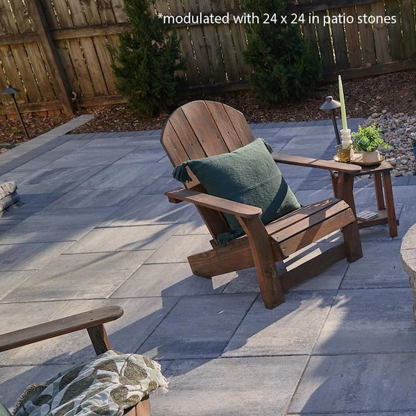 Pavestone - 24 in. x 16 in. x 2 in. Rectangular Graphite Blend Concrete Step Stone