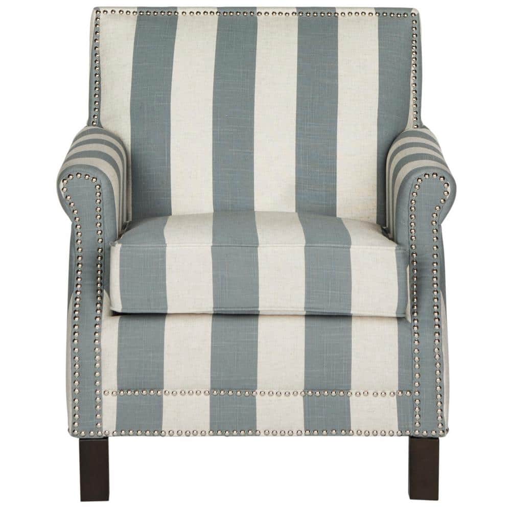 Contemporary Gray and Beige Faux Leather Accent Chair