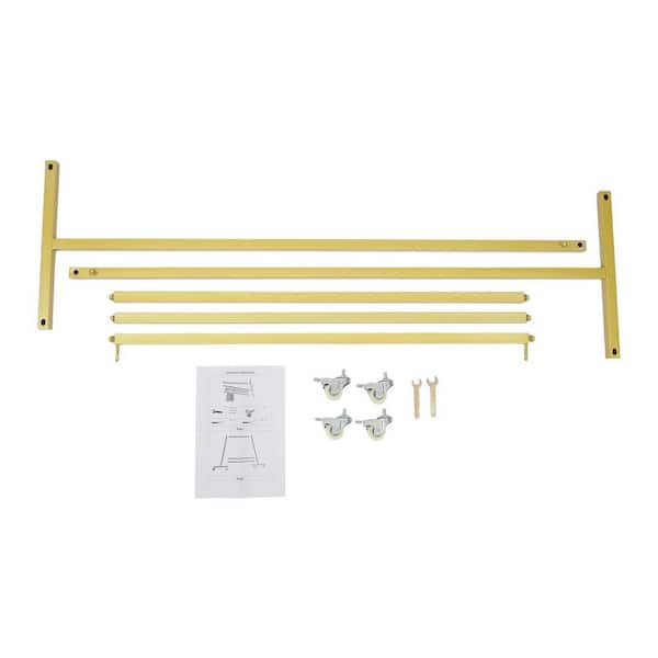 YIYIBYUS Gold Metal Clothes Rack with Wheels 39.4 in. W x 52.7 in. H Modern Floor-Standing Clothes Display Rack