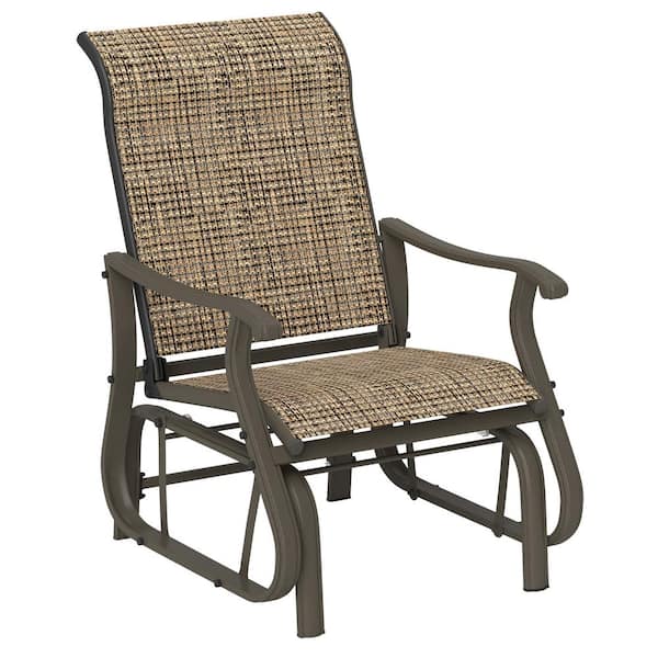 Outsunny Light Mixed Brown Outdoor Metal Glider