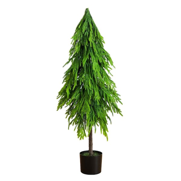 4 ft. Artificial Real Touch Down Swept Norfolk Pine Tree with Natural Look