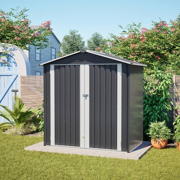 ToolCat 6x4 ft Metal Outdoor Storage Shed with Foundation