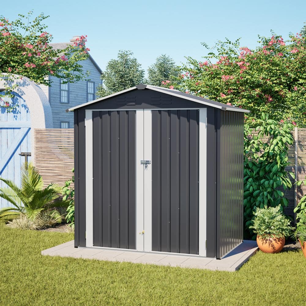 ToolCat 6x4 ft Metal Outdoor Storage Shed with Foundation