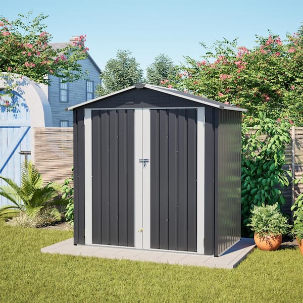 ToolCat 6x4 ft Metal Outdoor Storage Shed with Foundation